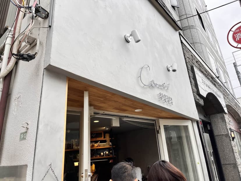 the shop front and sign at street level
