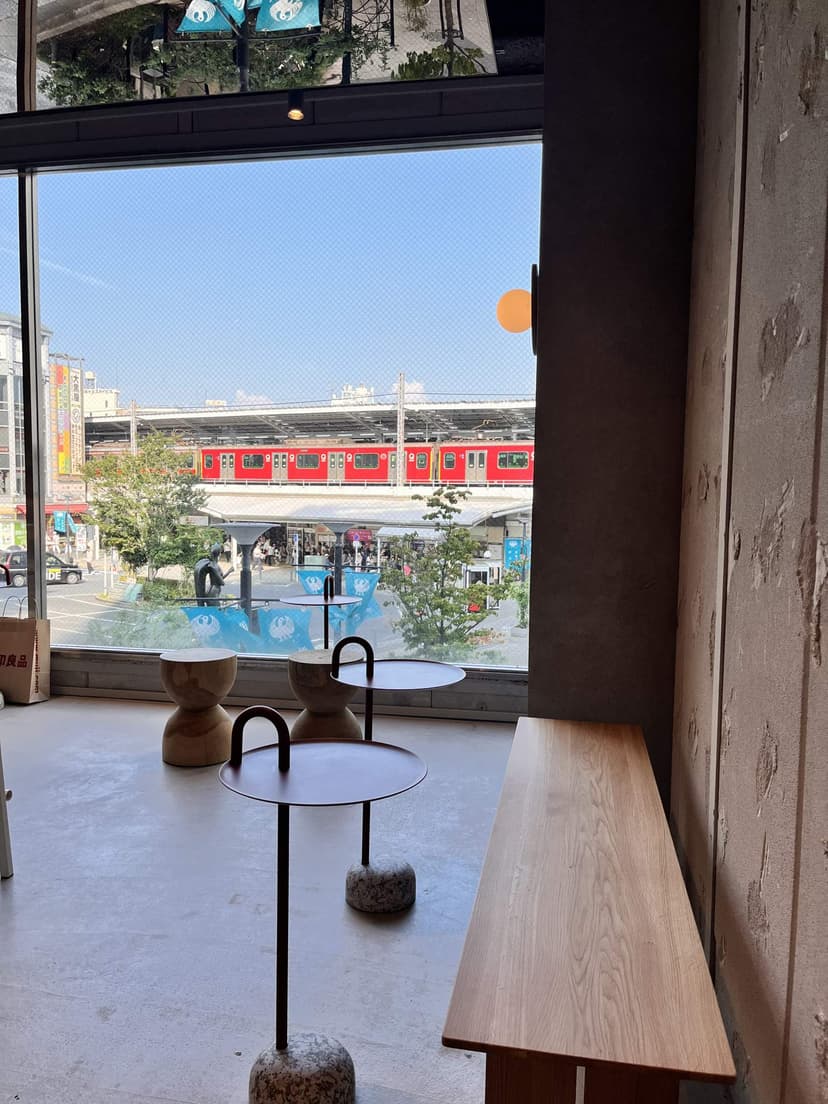 The view out of the upstairs cafe window