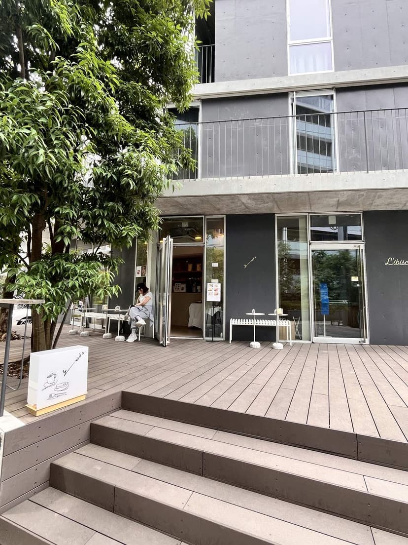 The wooden deck terrace on a quiet morning