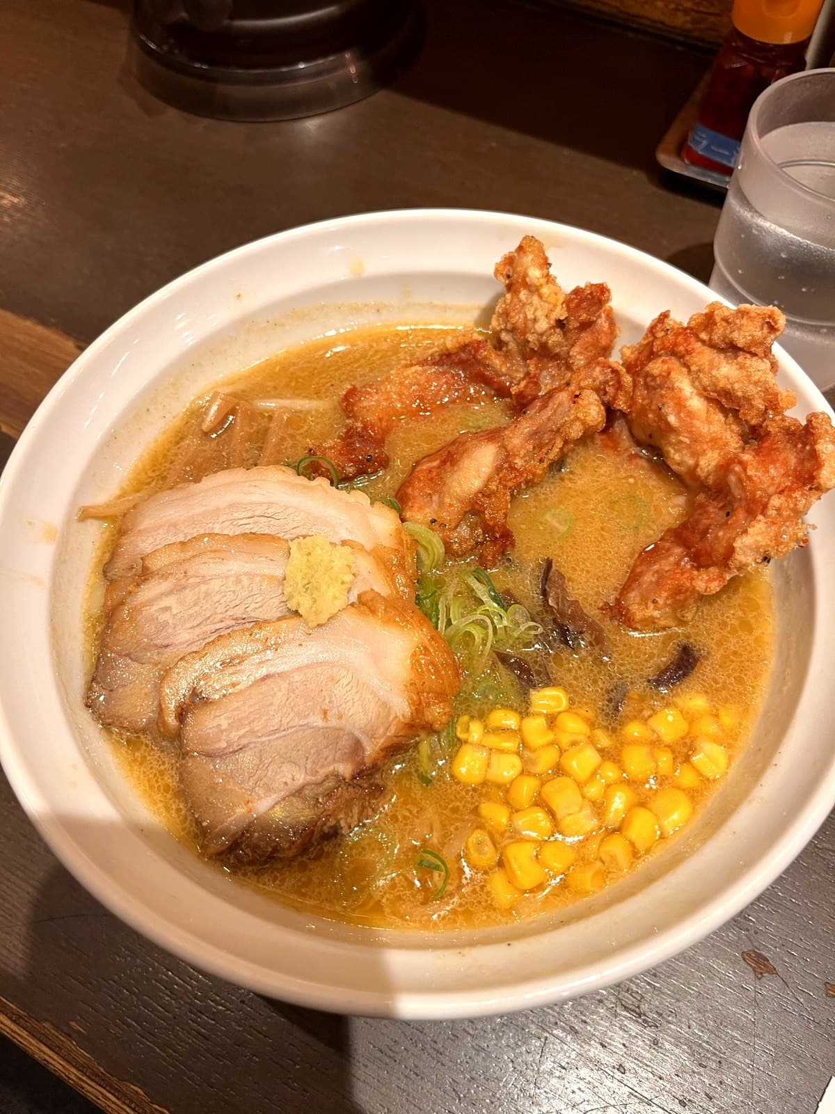 Gluten-free miso ramen with fried chicken in Tokyo